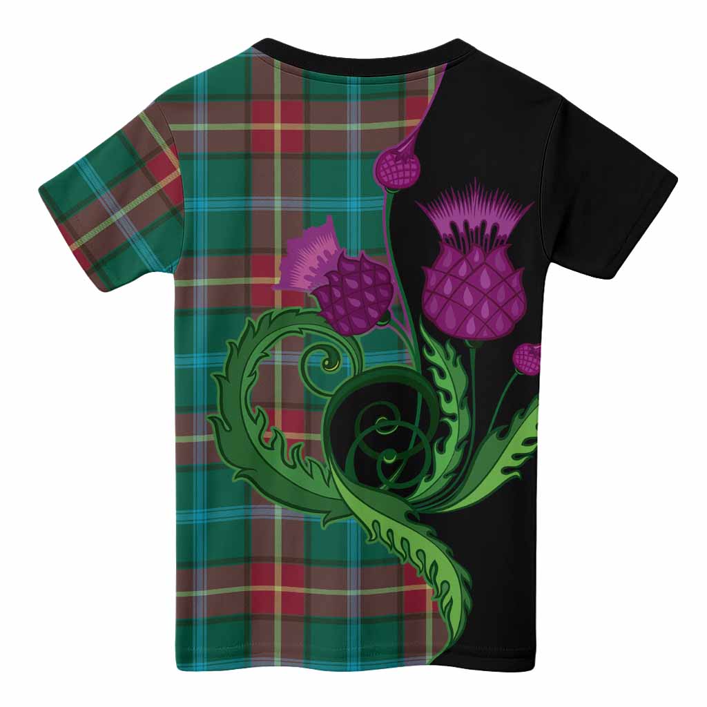 Manitoba Province Canada Tartan Kid T-shirt Traditional Scottish Thistle