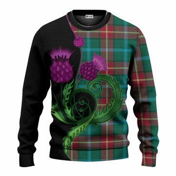 Manitoba Province Canada Tartan Knitted Sweater Traditional Scottish Thistle