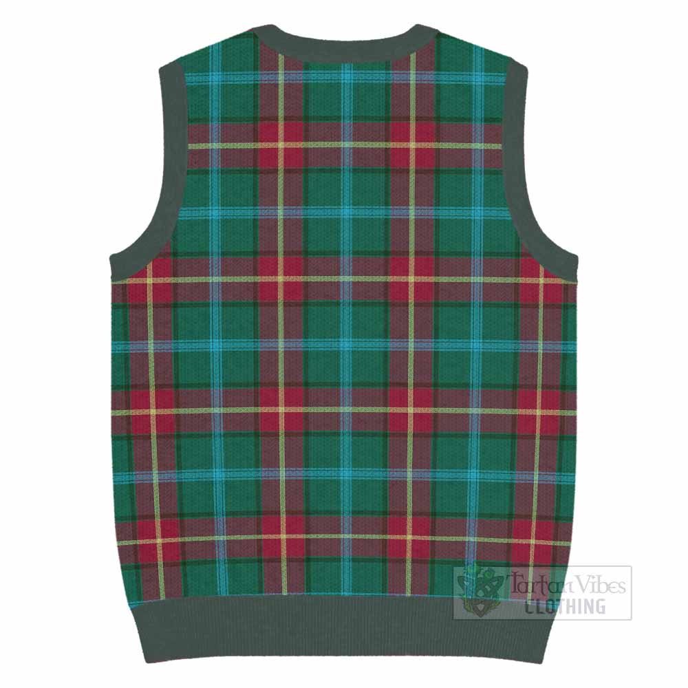 Manitoba Province Canada Tartan Knitted V-Neck Vest - Tartan Vibes Clothing