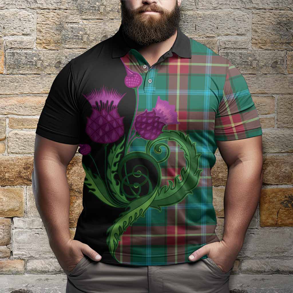 Manitoba Province Canada Tartan Polo Shirt Traditional Scottish Thistle