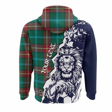 Manitoba Province Canada Tartan Scottish Hoodie Angry Lion With Soccer Ball Style