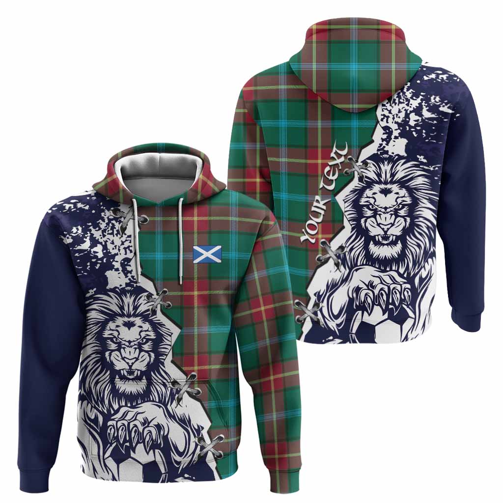 Manitoba Province Canada Tartan Scottish Hoodie Angry Lion With Soccer Ball Style
