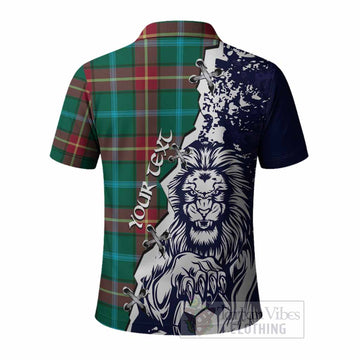 Manitoba Province Canada Tartan Scottish Polo Shirt Angry Lion With Soccer Ball Style