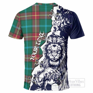 Manitoba Province Canada Tartan Scottish T-Shirt Angry Lion With Soccer Ball Style