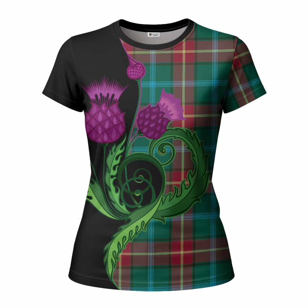 Manitoba Province Canada Tartan Women T shirt Traditional Scottish Thistle