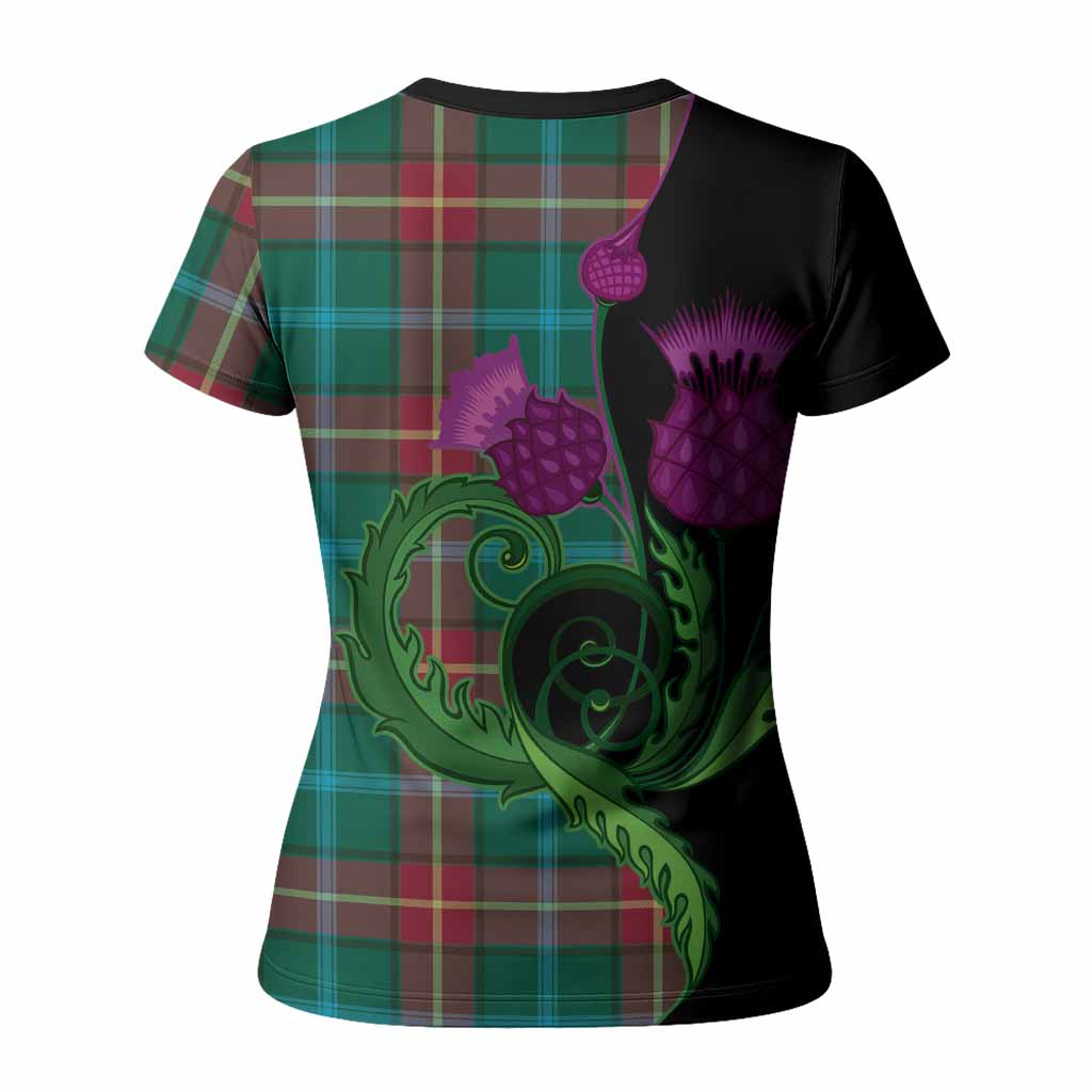 Manitoba Province Canada Tartan Women T shirt Traditional Scottish Thistle