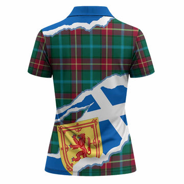 Manitoba Scotland Football Tartan Women Polo Shirt We'll Be Coming