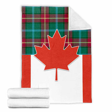Manitoba Tartan Blanket Canada Maple Leaf Half Style X-Large 59 x 79 inches 150 x 200 cm - Tartan Vibes Clothing