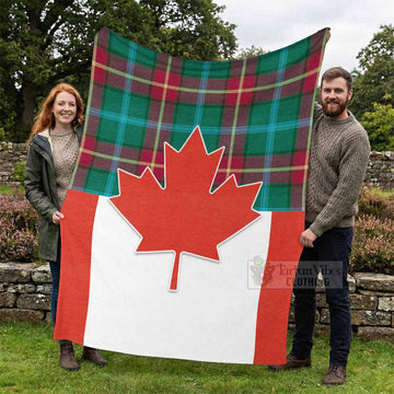 Manitoba Tartan Blanket Canada Maple Leaf Half Style - Tartan Vibes Clothing