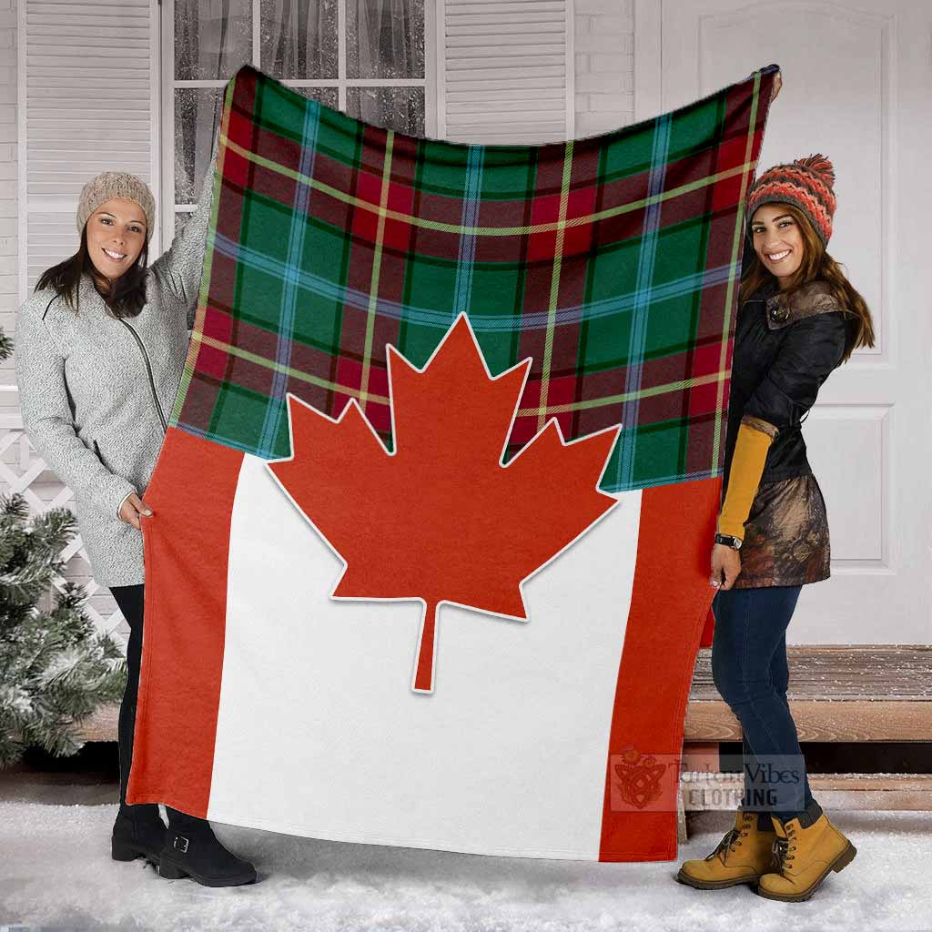 Manitoba Tartan Blanket Canada Maple Leaf Half Style - Tartan Vibes Clothing