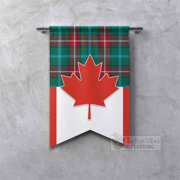 Manitoba Tartan Gonfalon Canada Maple Leaf Half Style Fishtail - Tartan Vibes Clothing