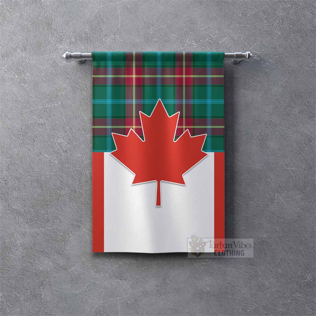 Manitoba Tartan Gonfalon Canada Maple Leaf Half Style Rectangle - Tartan Vibes Clothing