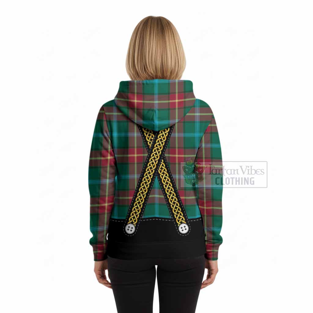 Manitoba Tartan Lederhosen Costume Hoodie Scotland Celtic Knot Motif