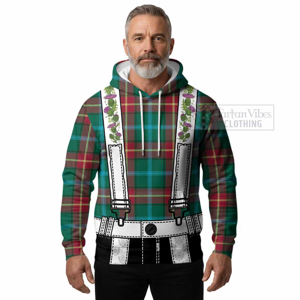 Manitoba Tartan Lederhosen Costume Hoodie Scotland Thistle Floral