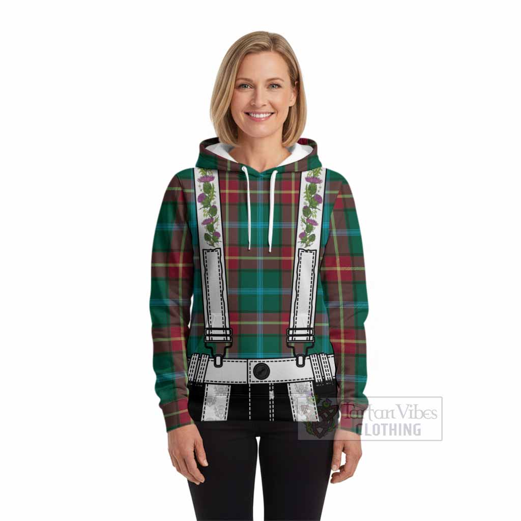 Manitoba Tartan Lederhosen Costume Hoodie Scotland Thistle Floral