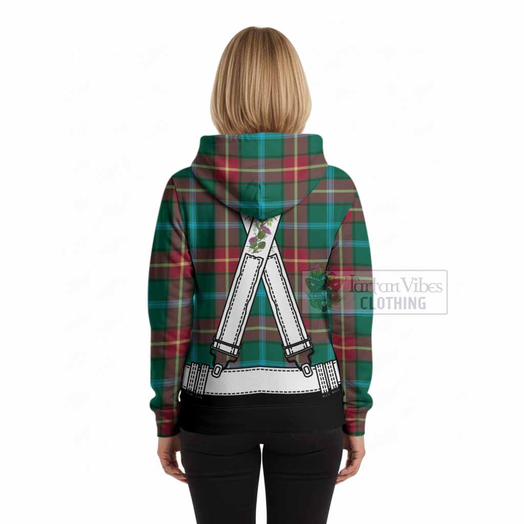 Manitoba Tartan Lederhosen Costume Hoodie Scotland Thistle Floral