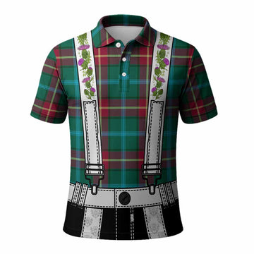 Manitoba Tartan Lederhosen Costume Polo Shirt Scotland Thistle Floral