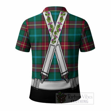 Manitoba Tartan Lederhosen Costume Polo Shirt Scotland Thistle Floral