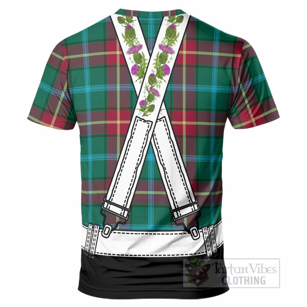 Manitoba Tartan Lederhosen Costume T-Shirt Scotland Thistle Floral