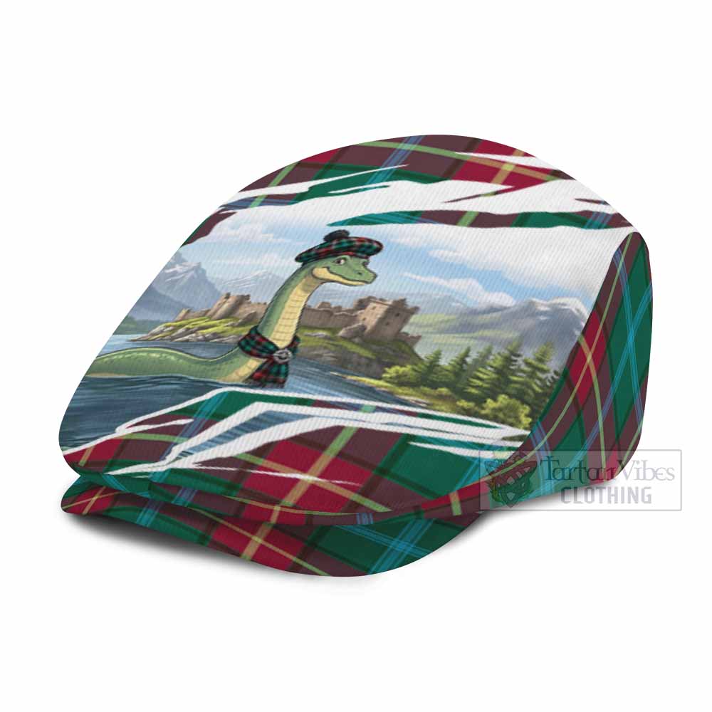 Manitoba Tartan Loch Ness Monster Scottish Heritage Art Flat Cap, Jeff Cap