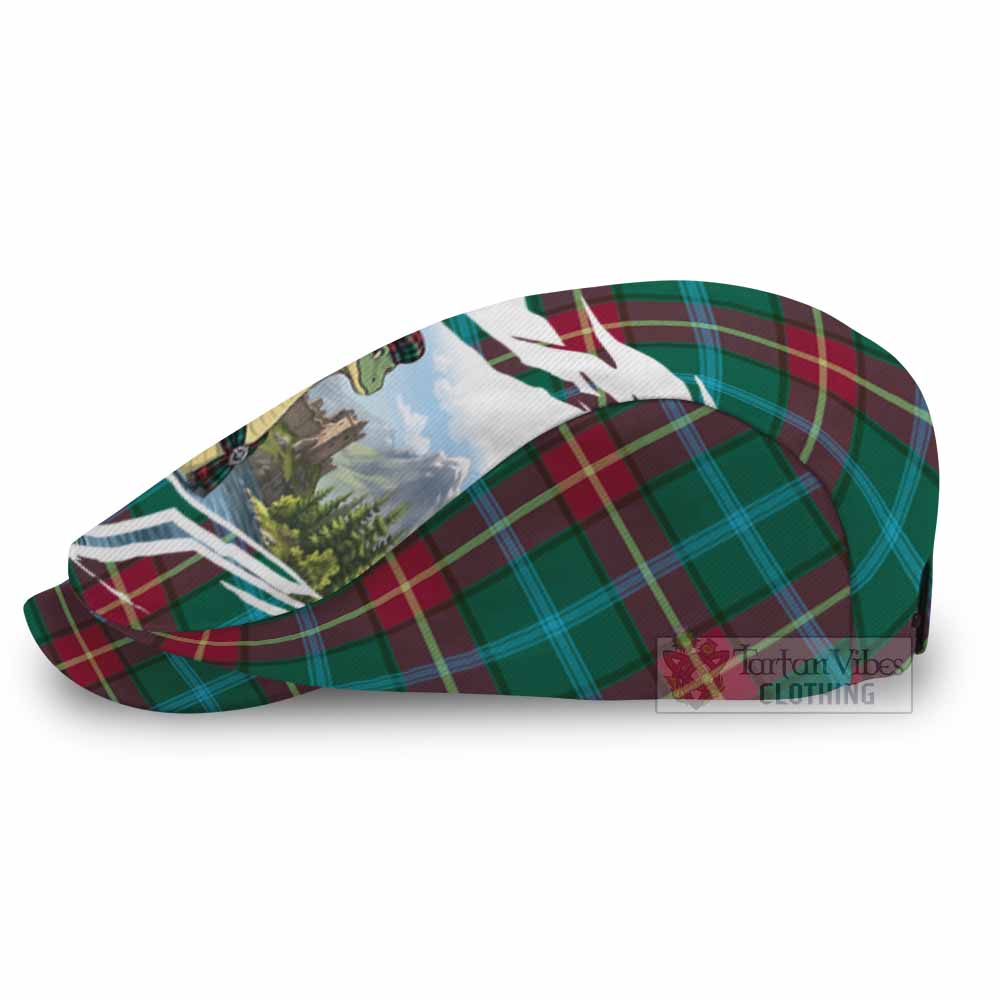 Manitoba Tartan Loch Ness Monster Scottish Heritage Art Flat Cap, Jeff Cap