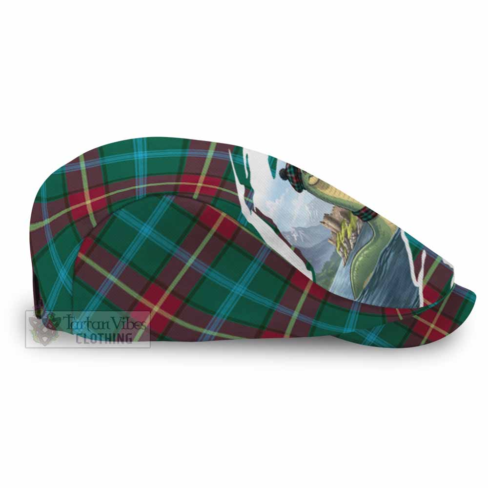 Manitoba Tartan Loch Ness Monster Scottish Heritage Art Flat Cap, Jeff Cap