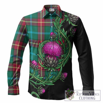 Manitoba Tartan Long Sleeve Button Shirts Resilient Scottish Thistle