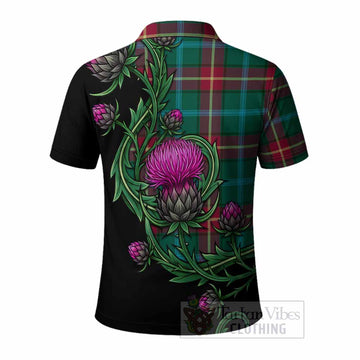 Manitoba Tartan Polo Shirt Resilient Scottish Thistle