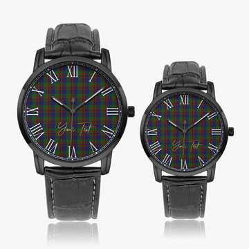 Mann Tartan Personalized Your Text Leather Trap Quartz Watch Wide Type - Tartan Vibes Clothing