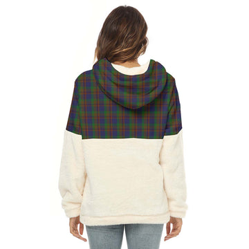 Mann Tartan Half Style Women's Borg Fleece Hoodie with Half Zip - Tartan Vibes Clothing