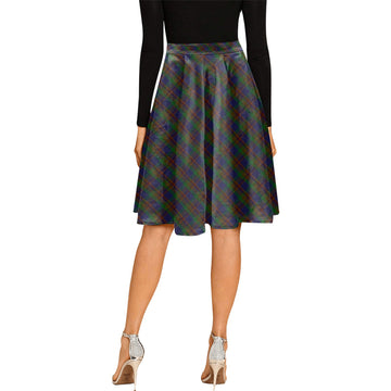 Mann Tartan Melete Pleated Midi Skirt Cross Style - Tartan Vibes Clothing