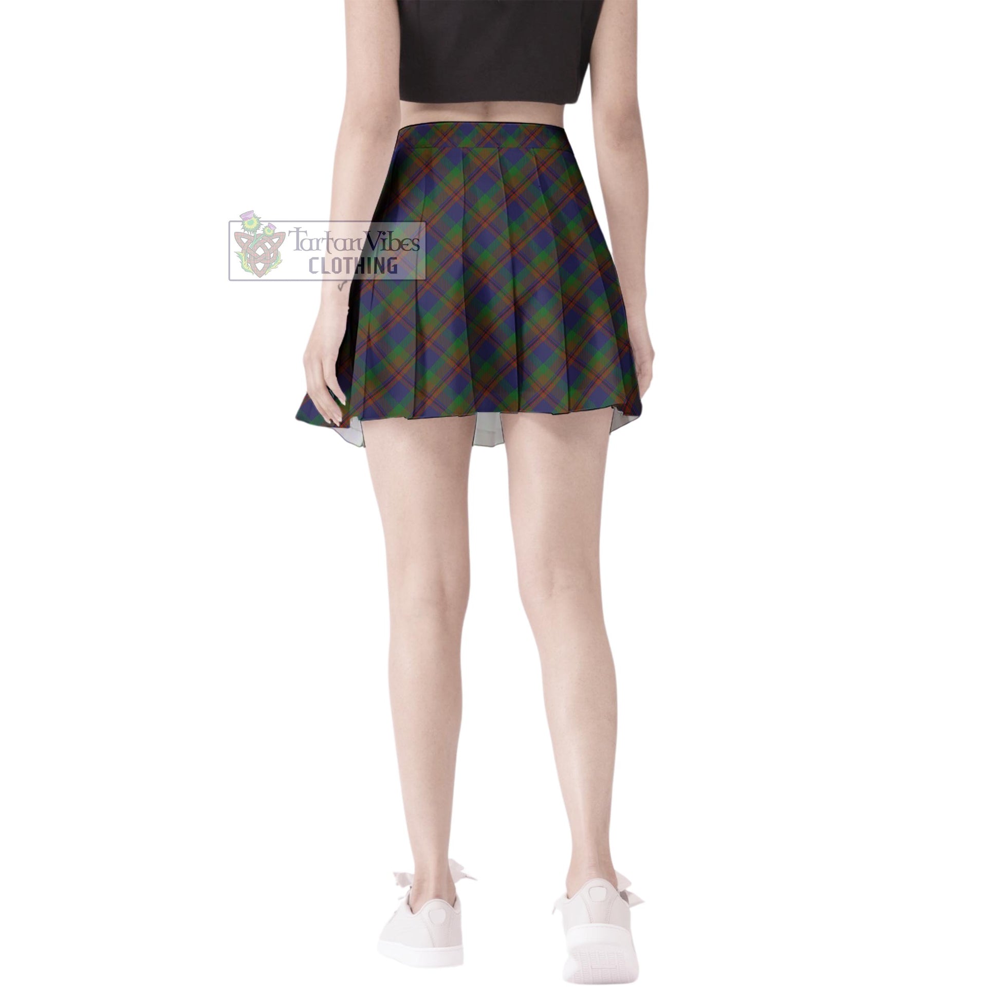Mann Tartan Women's Plated Mini Skirt Cross Style - Tartan Vibes Clothing