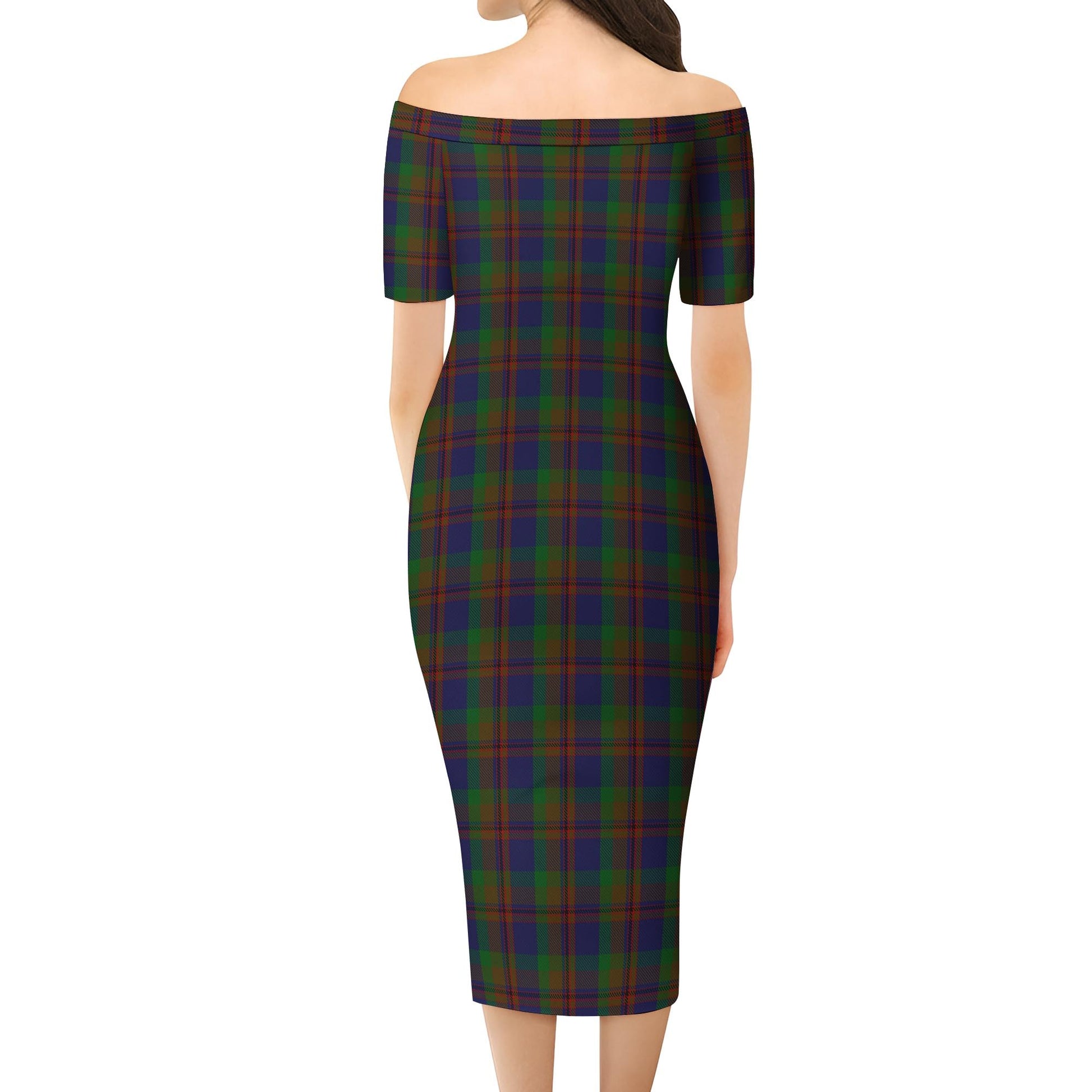 Mann Tartan Off Shoulder Lady Dress - Tartan Vibes Clothing