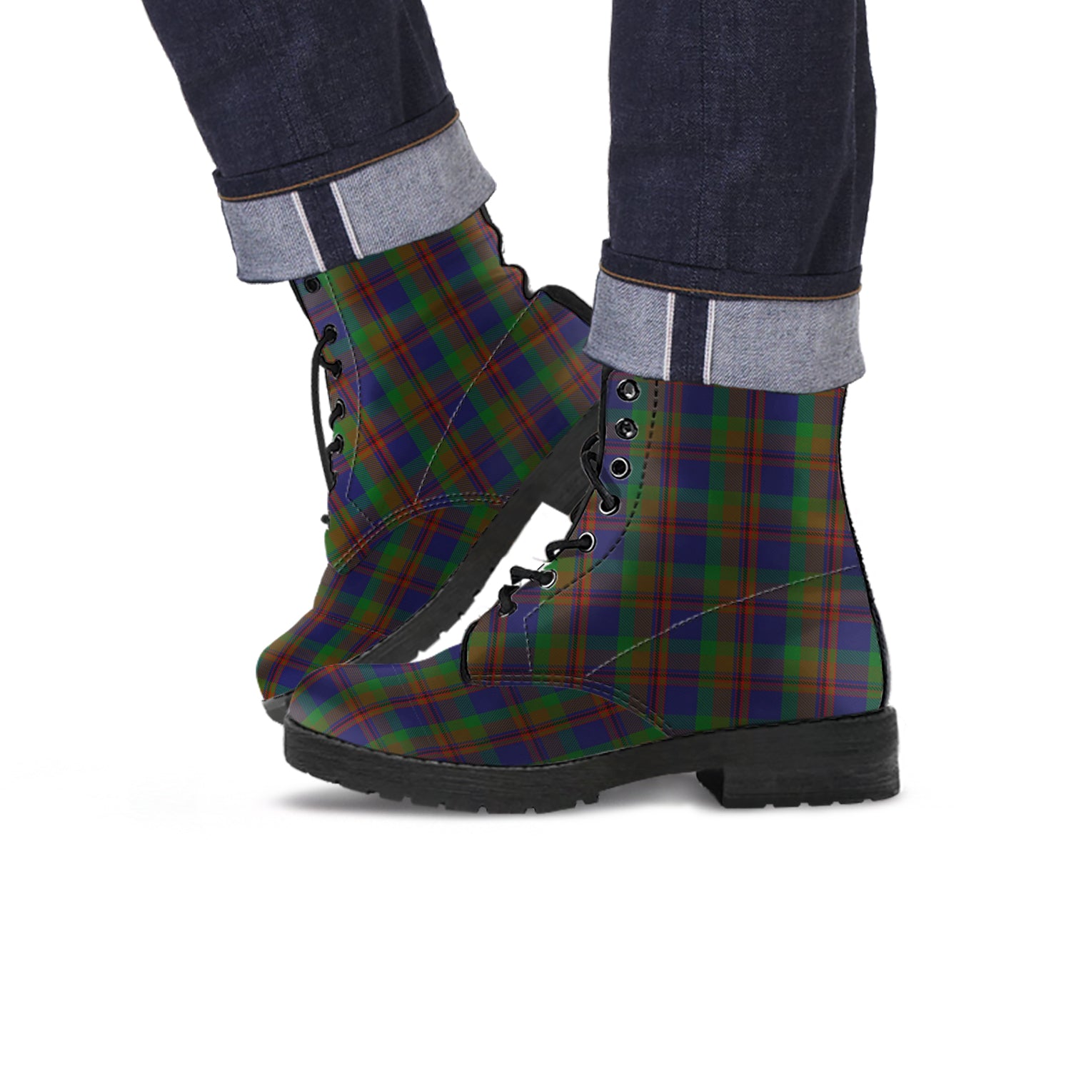 Mann Tartan Leather Boots - Tartan Vibes Clothing