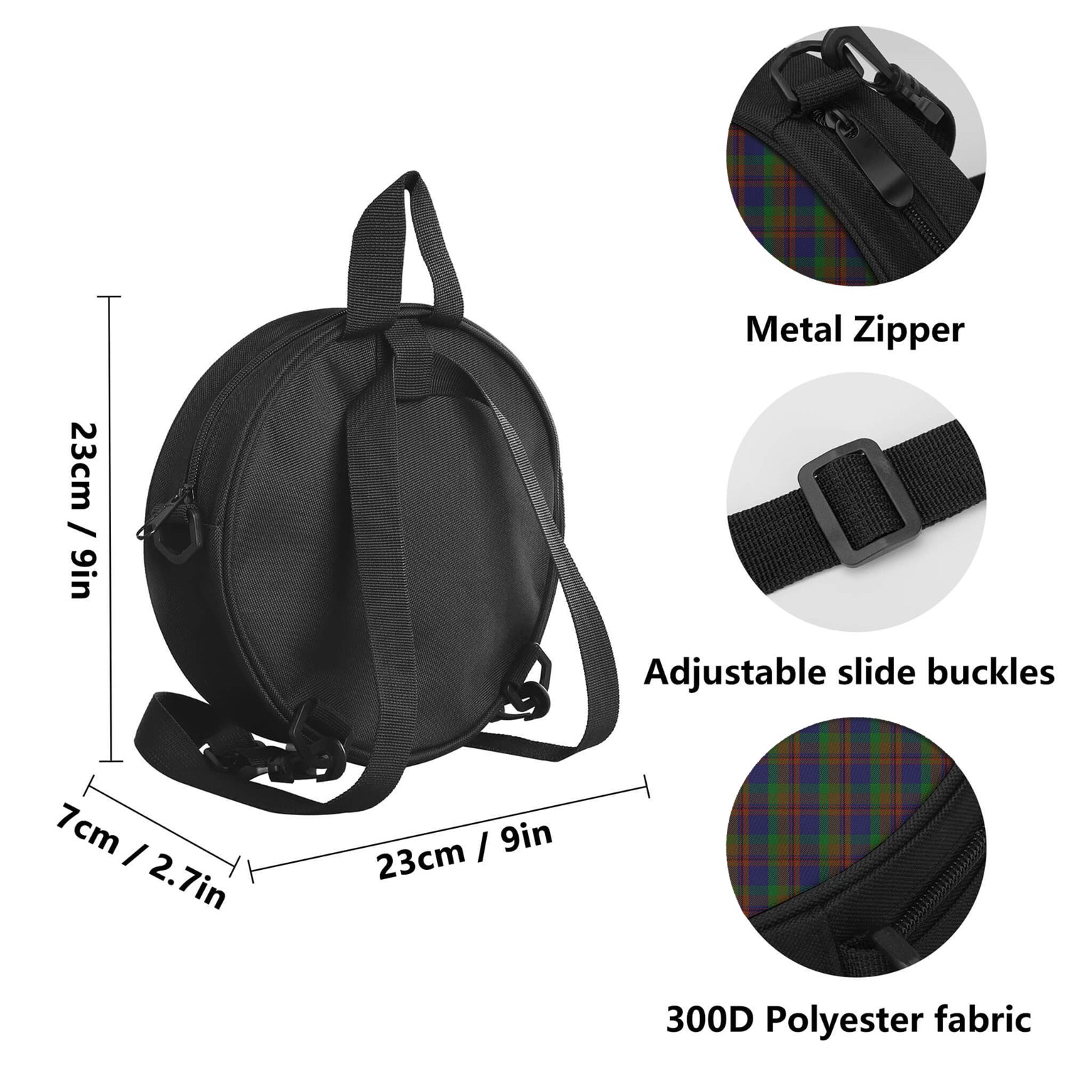 Mann Tartan Round Satchel Bags - Tartan Vibes Clothing