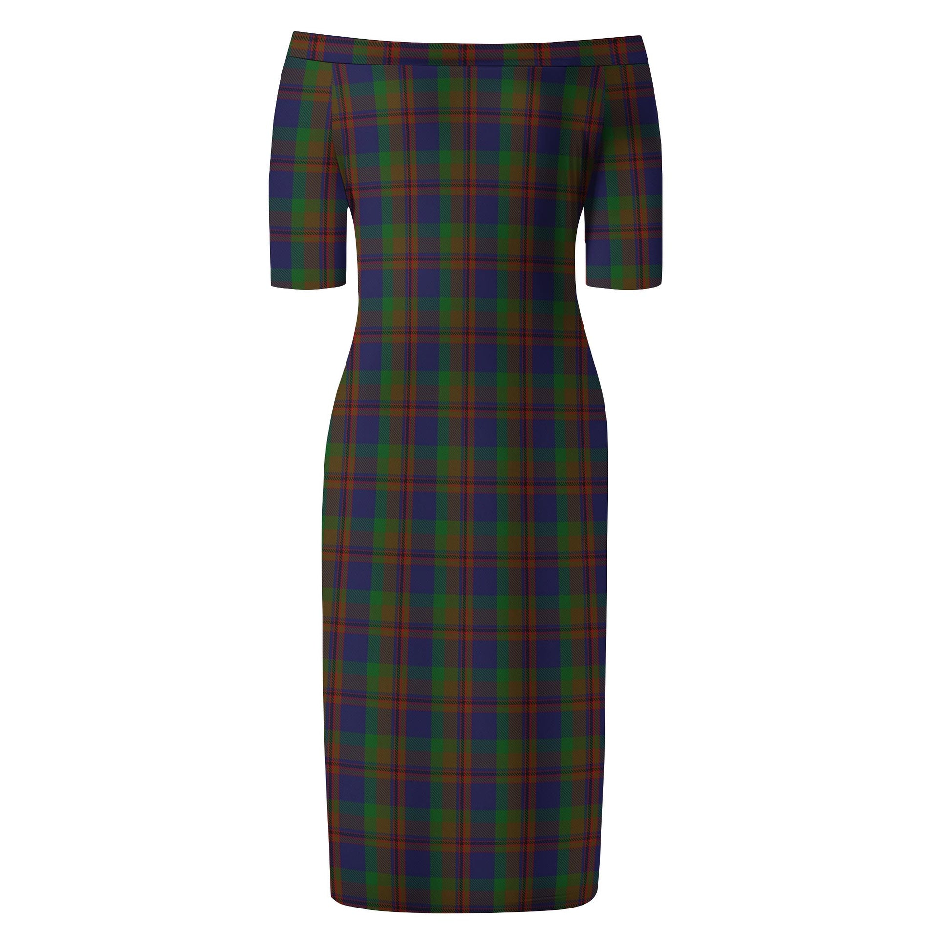 Mann Tartan Off Shoulder Lady Dress - Tartan Vibes Clothing