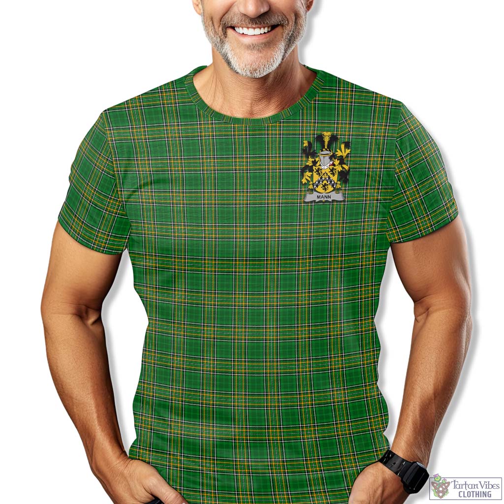 Tartan Vibes Clothing Mann Ireland Clan Tartan T-Shirt with Family Seal