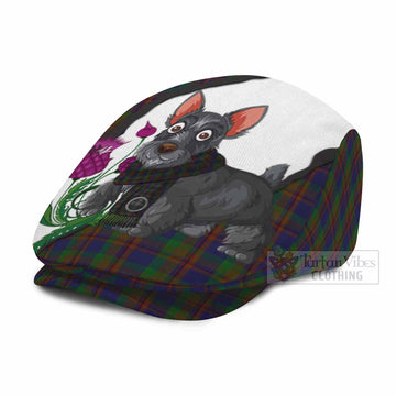 Mann Scottish Terrier Tartan Flat Cap, Jeff Cap Thistle Heritage Art