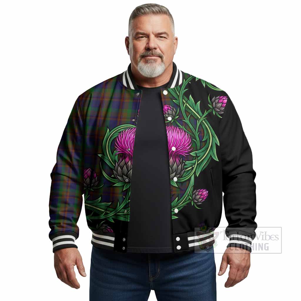 Mann Tartan Baseball Jacket Resilient Scottish Thistle - Tartan Vibes Clothing