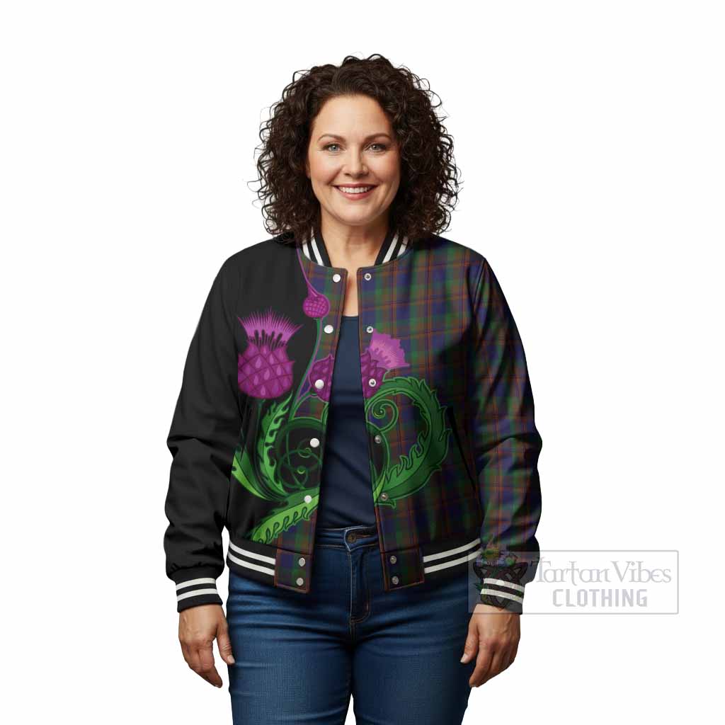 Mann Tartan Baseball Jacket Traditional Scottish Thistle - Tartan Vibes Clothing