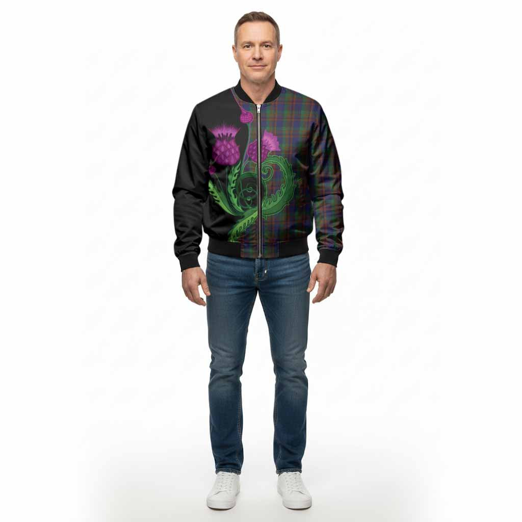 Mann Tartan Bomber Jacket Traditional Scottish Thistle - Tartan Vibes Clothing