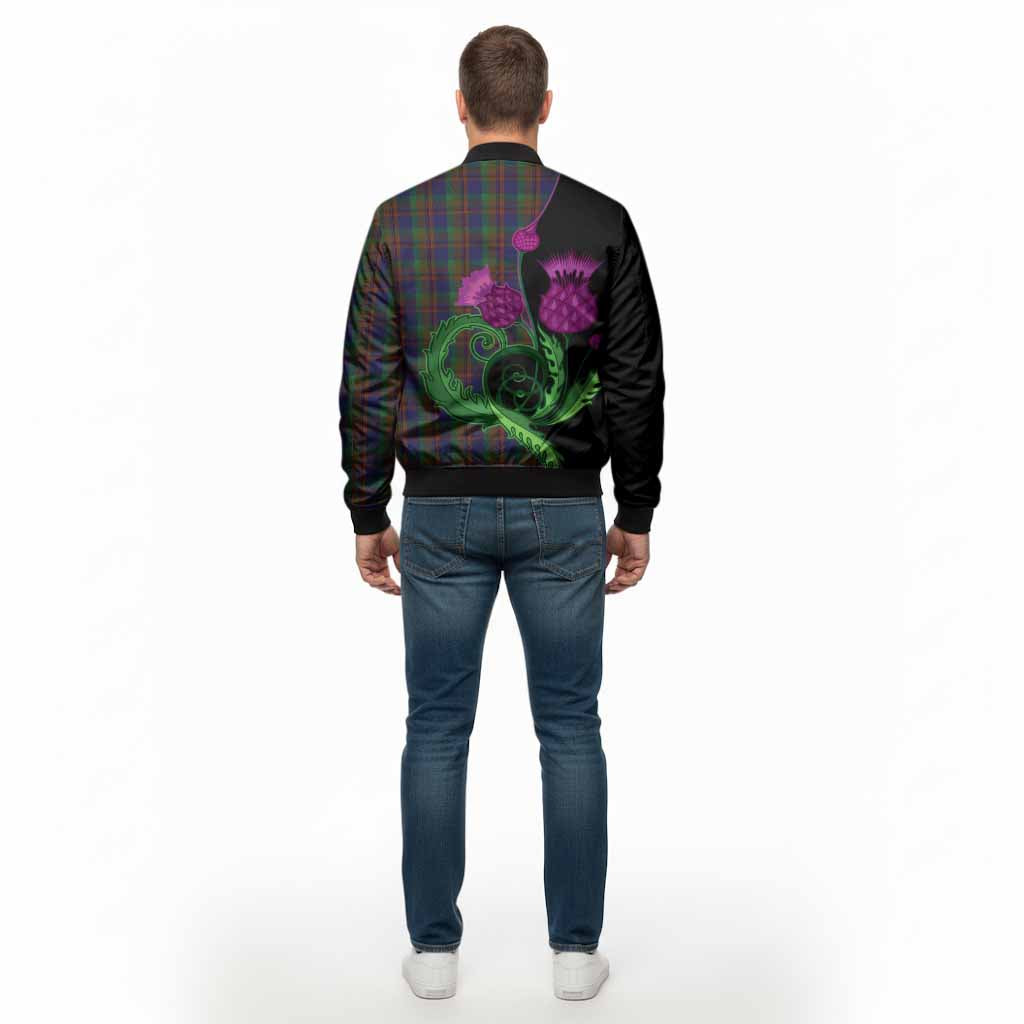 Mann Tartan Bomber Jacket Traditional Scottish Thistle - Tartan Vibes Clothing