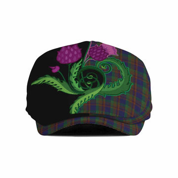 Mann Tartan Flat Cap, Jeff Cap Traditional Scottish Thistle