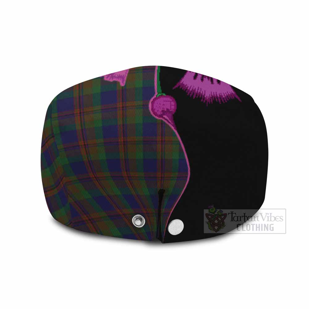 Mann Tartan Flat Cap, Jeff Cap Traditional Scottish Thistle