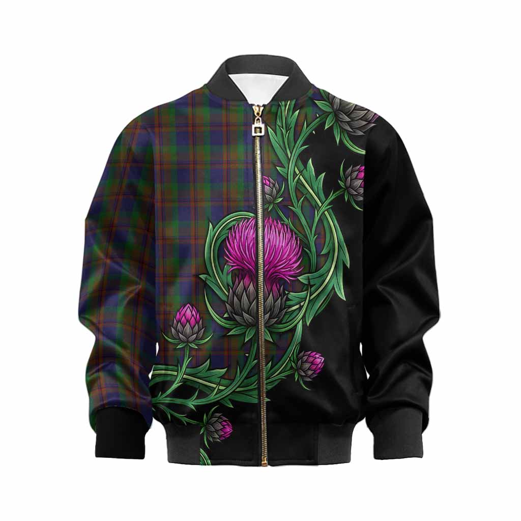 Mann Tartan Kid Bomber Jacket Resilient Scottish Thistle Kid XS - Tartan Vibes Clothing