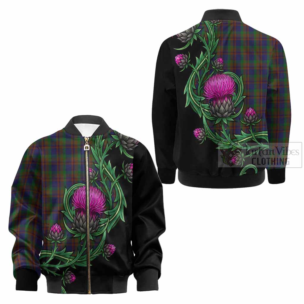 Mann Tartan Kid Bomber Jacket Resilient Scottish Thistle - Tartan Vibes Clothing