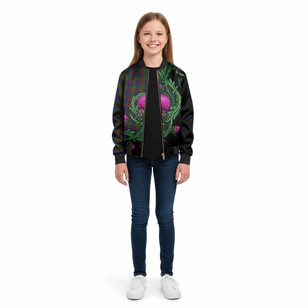Mann Tartan Kid Bomber Jacket Resilient Scottish Thistle - Tartan Vibes Clothing