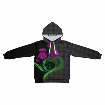 Mann Tartan Kid Hoodie Traditional Scottish Thistle