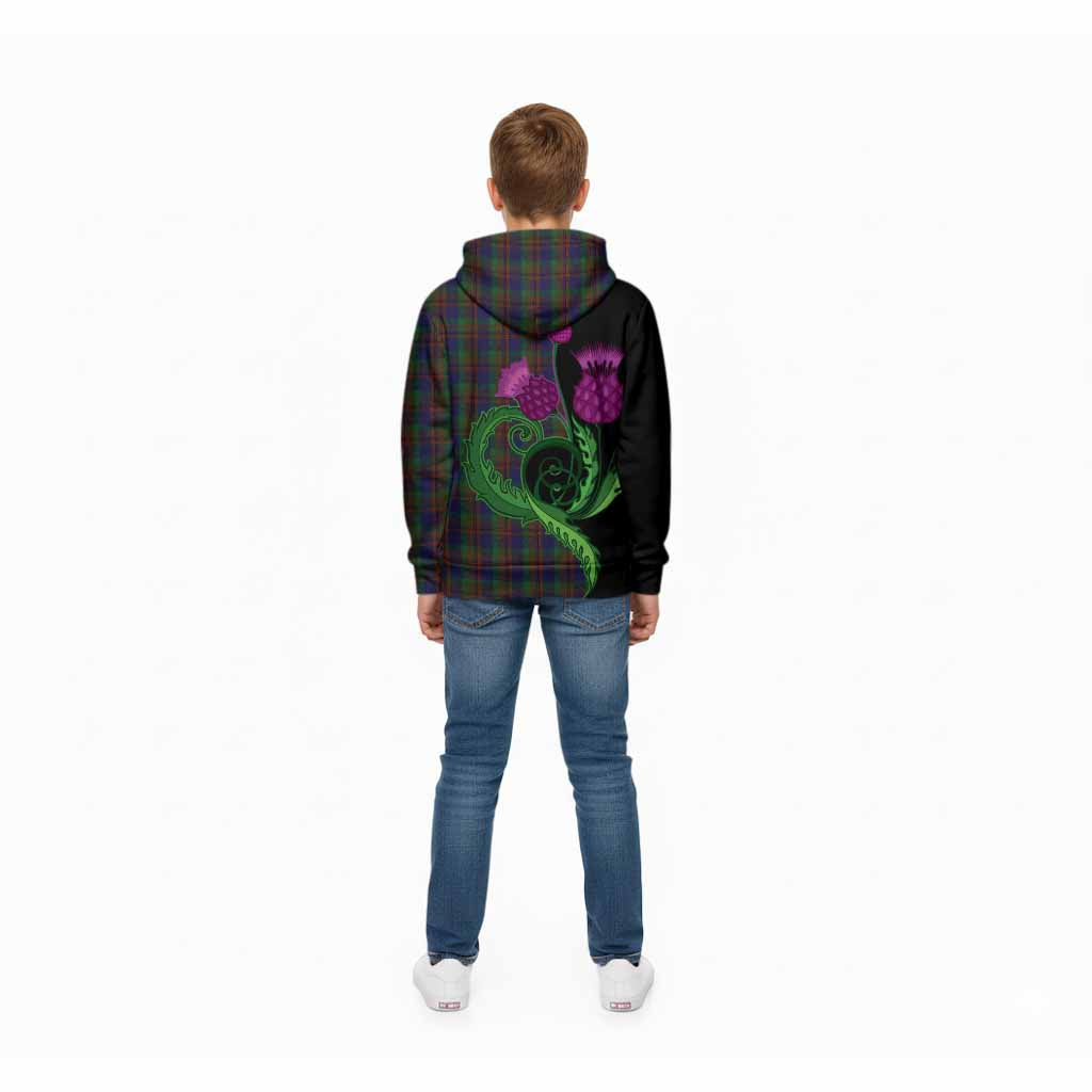 Mann Tartan Kid Hoodie Traditional Scottish Thistle