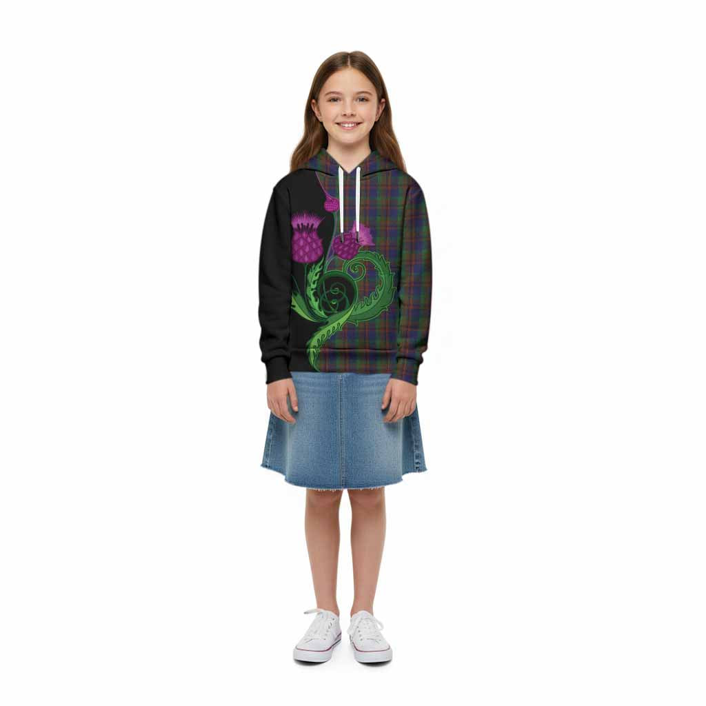 Mann Tartan Kid Hoodie Traditional Scottish Thistle